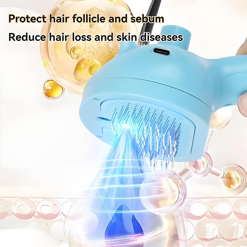 New Chevaroo Horse Steam Brush, Chevaroo 3-in-1 Self-Cleaning Steam Pet Brush For Shedding, Pet Steam Brush, Silicone Bristle Head 360 Rotating Pet Steam Brush